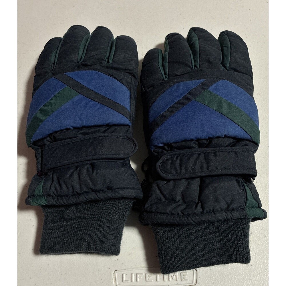 VTG 70’s Gloves Thinsulate Insulated Thermal Sure Grip M Blue Winter Outdoor Ski